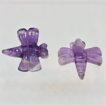 Load image into Gallery viewer, 2 Hand Carved Amethyst Dragonfly Animal Beads | 21x20.5x6.5mm | Purple - PremiumBead Alternate Image 3
