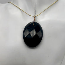 Load image into Gallery viewer, Onyx 14K Gold Filled Faceted Oval Pendant | 2" Long | Black |