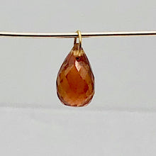 Load image into Gallery viewer, .85cts Orange Sapphire 18K Briolette Bead Pendant | 6.5x4mm |