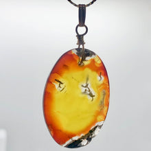 Load image into Gallery viewer, Moss Agate Oval 14K Gold Filled Pendant | 2" Long | Tangerine Yellow | 1 Pendant