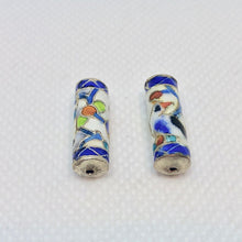 Load image into Gallery viewer, 2 Cloisonne 19mm Tube Beads - Enameled Swan 10712 - PremiumBead Alternate Image 4