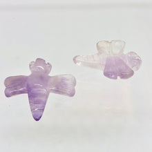 Load image into Gallery viewer, 2 Hand Carved Amethyst Dragonfly Animal Beads | 21x20.5x6.5mm | Light Purple - PremiumBead Primary Image 1