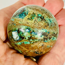 Load image into Gallery viewer, Azurite Malachite Chrysoprase Scry Round Sphere | 45mm | Green/Blue/Brown | 1 |
