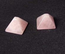 Load image into Gallery viewer, Shine 2 Hand Carved Natural Rose Quartz Pyramid Beads 009289RQ | 12x15x15mm to 13x16x16mm | Pink - PremiumBead Primary Image 1