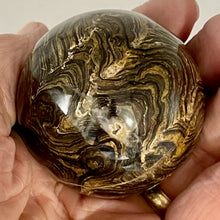 Load image into Gallery viewer, Stromatolite Scry Crystal Round Meditation Sphere | 50mm | Bronze/Black | 1 |