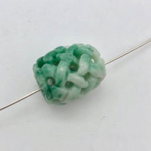 Load image into Gallery viewer, Basket Weave Carved 18x16mm Flowering Jade Barrel Bead 10570Fj | 15x13mm | Green - PremiumBead Alternate Image 5