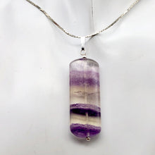 Load image into Gallery viewer, Striped Lavender Fluorite & Sterling Silver Pendant | 40x16x7mm |