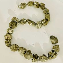 Load image into Gallery viewer, Pyrite Crystals Nugget Strand | 21x18x12 to 14x14x14mm | Silver Gold | 25 Beads|