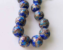 Load image into Gallery viewer, Crane Bird 1 Silver Cloisonne 16mm Round Bead 10591 - PremiumBead Primary Image 1
