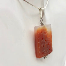 Load image into Gallery viewer, Hand Carved Carnelian Agate & Sterling Silver Pendant | 28.5x19mm | 1.94" Long - PremiumBead Alternate Image 3