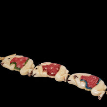 Load image into Gallery viewer, No Evil Scrimshawed Hand Carved Bunny Rabbit Bone Bead Set 10407A