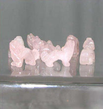 Load image into Gallery viewer, Howling 2 Carved Rose Quartz Standing Wolf/Coyote Beads | 21x17x7.5mm | Pink - PremiumBead Alternate Image 2