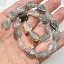Load image into Gallery viewer, Tourmalated Quartz Teardrop Bead Half-Strand | 18x12x7 | Gray | 12 Beads