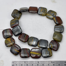 Load image into Gallery viewer, Fabulous Natural Tiger Iron 20x20x6mm Square Bead Strand 108821