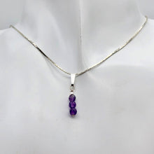 Load image into Gallery viewer, AAA Natural Faceted Amethyst Round 4mm beads Pendant | 1" Long | Purple |