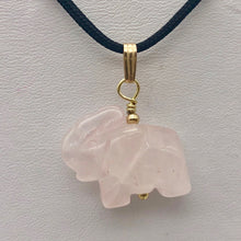 Load image into Gallery viewer, Trumpeting Elephant in Rose Quartz & 14K Gold Filled Pendant 508570G - PremiumBead Primary Image 1
