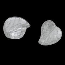 Load image into Gallery viewer, 2 Carved Clear Quartz 19x17x6mm Leaf Beads 10168