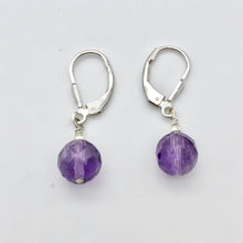 Load image into Gallery viewer, Royal Natural Untreated Faceted Amethyst Solid Sterling Silver Earrings 310453B - PremiumBead Alternate Image 5