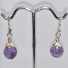 Load image into Gallery viewer, Faceted 10mm Amethyst and Sterling Earrings 309385 - PremiumBead Primary Image 1
