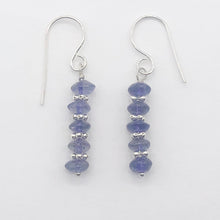 Load image into Gallery viewer, Iolite Faceted Rondelle Dangle Earrings | 1 1/4" Long | Purple | 1 Pair |
