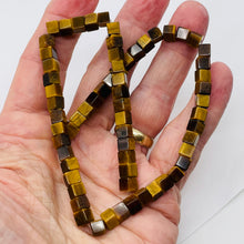 Load image into Gallery viewer, Wildly Exotic Tigereye 6mm Cube Bead 8 inch Strand 9473HS