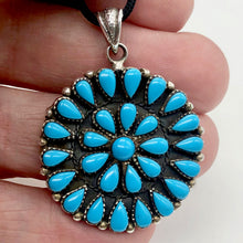 Load image into Gallery viewer, Natural Turquoise Squash Blossom Sterling Silver Semi Precious Stone Pendant - PremiumBead Alternate Image 2