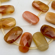 Load image into Gallery viewer, Premium! Faceted Natural Carnelian Agate 18x10x6mm Rectangular Bead Strand - PremiumBead Alternate Image 2