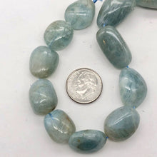 Load image into Gallery viewer, Natural Aquamarine Pebble Bead 8&quot; Strand | 11 Beads | 25x15x11-15.5x13x7mm | - PremiumBead Alternate Image 8
