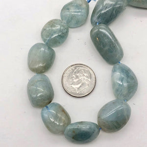 Natural Aquamarine Pebble Bead 8" Strand | 11 Beads | 25x15x11-15.5x13x7mm | - PremiumBead Alternate Image 8