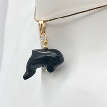 Load image into Gallery viewer, Happy Obsidian Orca Whale 14K Gold Filled 1.06" Long Pendant 509301ORG - PremiumBead Alternate Image 6