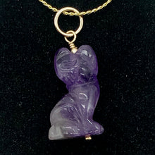 Load image into Gallery viewer, Amethyst Kitty Cat Pendant Necklace|Semi Precious Stone Jewelry|14k Pendant