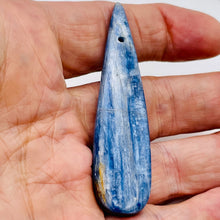 Load image into Gallery viewer, Kyanite 15.3g Teardrop Briolette Pendant Bead | 70x17x7mm | Blue Silver | 1 Bead