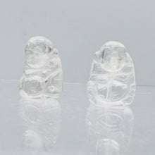 Load image into Gallery viewer, 2 Intricately Hand Carved Quartz Buddha Beads | 18.5x16x9.5mm | Clear