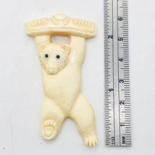Load image into Gallery viewer, Waterbuffalo Bone Performing Bear | 58x32x6mm | Cream | 1 Bead - PremiumBead Alternate Image 5