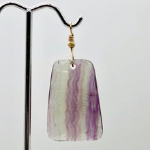 Load image into Gallery viewer, Striped Lavender Fluorite 14K Gold Filled Trapezoid Pendant | 2 Inch Long |