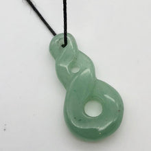 Load image into Gallery viewer, Hand Carved Natural Serpentine Infinity Pendant with Simple Black Cord 10821E - PremiumBead Alternate Image 3