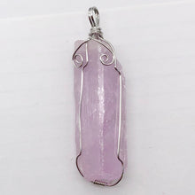 Load image into Gallery viewer, Kunzite Sterling Silver Wire-Wrap Lavender Crystal Pendant | 2 1/2 Inch Long |