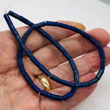 Load image into Gallery viewer, Lapis Lazuli Half-Strand Tube | 9x4 mm | Blue/Silver | 25 Beads |