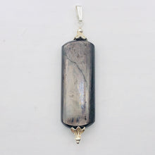 Load image into Gallery viewer, Hypersthene, Flat Rounded Rectangle Dangle Pendant| 2 1/2 ' Long | Black/Silver|