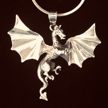 Load image into Gallery viewer, Dragon Sterling Silver Drop/Dangle | 2" Long | Silver | 1 Pendant |