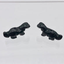 Load image into Gallery viewer, Dinosaur 2 Carved Obsidian Diplodocus Beads | 25x11.5x7.5mm | Black - PremiumBead Primary Image 1