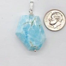 Load image into Gallery viewer, Hemimorphite Sterling Silver Carved Pendant | 1 1/4" Long | Blue | 1 Pendant |