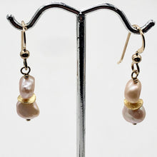 Load image into Gallery viewer, Fresh Water Pearls 14K Gold Filled Drop Earrings| 1 1/4" Long| Peach| 1 Earrings