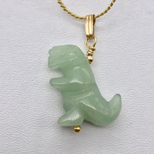 Load image into Gallery viewer, Aventurine Dinosaur Tyrannosaurus Rex 14K Gold Pendant | 1.5" (Long) | Green | - PremiumBead Alternate Image 5