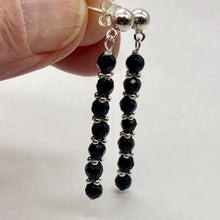 Load image into Gallery viewer, Onyx Sterling Silver Post Dangle Earrings | 2" Long | Black | 1 Pair |