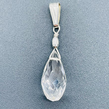 Load image into Gallery viewer, Quartz Sterling Silver Facetted Briolette | 1 1/2" Long | Clear | 1 Pendant |