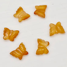 Load image into Gallery viewer, Flutter Carved Carnelian Butterfly Bead Strand | 15x19x5mm-19x21x5mm | Orange