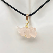 Load image into Gallery viewer, Rose Quartz Triceratops Pendant Necklace|SemiPrecious Stone Jewelry|14K Pendant | 22x12x7.5mm (Triceratops), 5.5mm (Bail Opening), 1" (Long) | Pink - PremiumBead Alternate Image 6