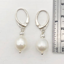 Load image into Gallery viewer, Pearl Dangle Sterling Silver Earrings | 1.38" Long | Satiny White |
