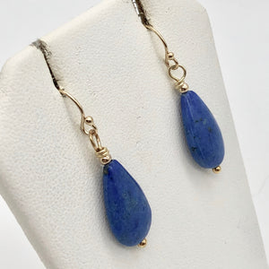 Blue Lapis Lazuli Earrings | 14k Gold Earrings | Handmade Jewelry - PremiumBead Alternate Image 2